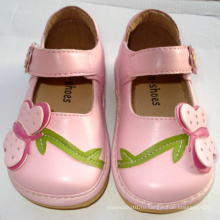 Lovely Pink Big Butterfly Girl Squeaky Shoes